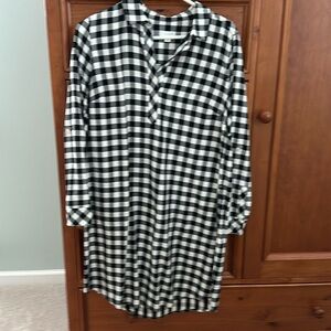 JJill black and white checked dress.